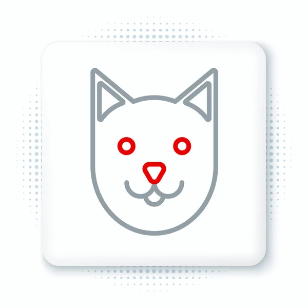 Icono Line Cat Aislado Sobre Fondo Blanco Concepto Esquema Colorido — Vector de stock