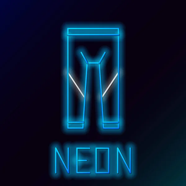 Gloeiende Neon Lijn Wetsuit Voor Duiken Pictogram Geïsoleerd Zwarte Achtergrond — Stockvector