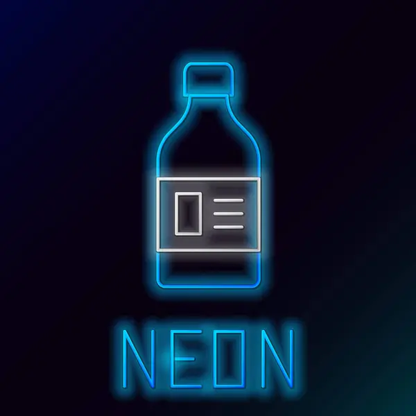 Ragyogó Neon Line Műanyag Palack Mosószer Fehérítő Mosogatószer Folyadék Vagy — Stock Vector