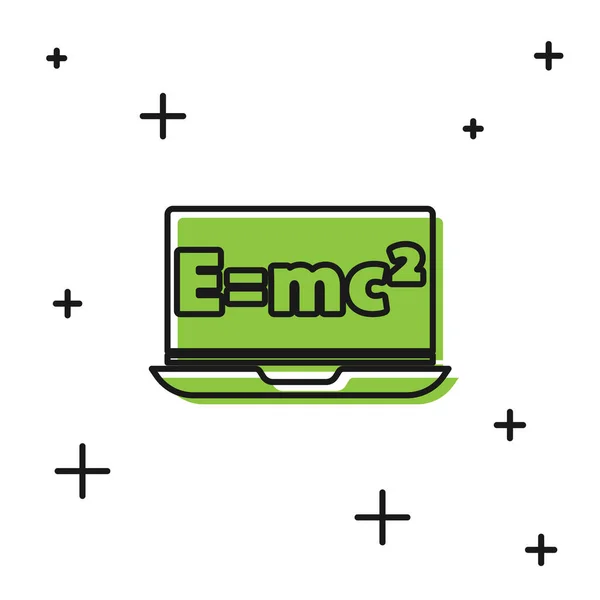 Μαύρο Μαθηματικό Σύστημα Της Λύσης Εξίσωσης Στο Εικονίδιο Laptop Απομονωμένο — Διανυσματικό Αρχείο