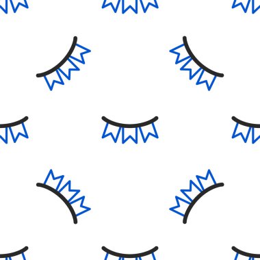 Çizgi Karnaval çelengi beyaz arka planda izole edilmiş bayrak simgesi. Doğum günü kutlaması, festival ve güzel dekorasyon için parti flamaları. Renkli taslak konsepti. Vektör.