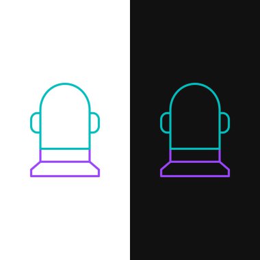 Şamandıra simgesi beyaz ve siyah arkaplanda izole edildi. Renkli taslak konsepti. Vektör.