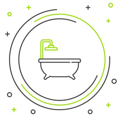 Küvet çizgisi simgesi beyaz arkaplanda izole edildi. Renkli taslak konsepti. Vektör.