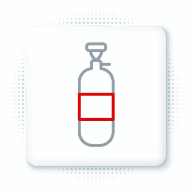 Beyaz arka planda Propan gazı ikonu izole edildi. Yanabilir benzin deposu ikonu. Renkli taslak konsepti. Vektör.