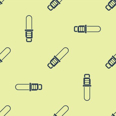 Mavi elektrikli testere ikonu sarı arka planda kusursuz desen izole etti. Vektör.