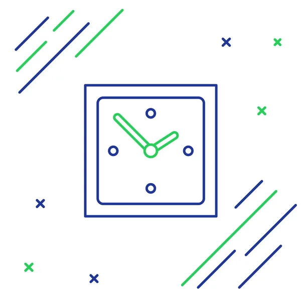 Γραμμή Ρολόι Εικονίδιο Απομονώνονται Λευκό Φόντο Σύμβολο Χρόνου Πολύχρωμο Περίγραμμα — Διανυσματικό Αρχείο