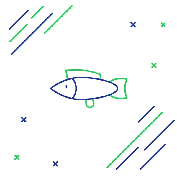 Иконка Line Fish Выделена Белом Фоне Красочная Концепция Контура Вектор — стоковый вектор