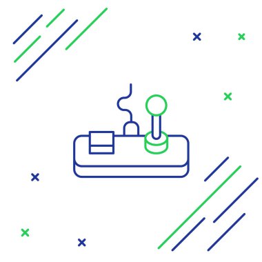 Çizgi Oyun Defteri simgesi beyaz arkaplanda izole edildi. Oyun kontrolörü. Renkli taslak konsepti. Vektör.