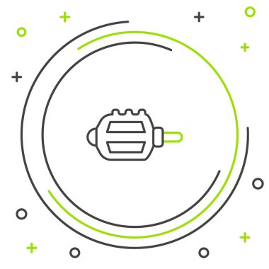 Çizgi Bisiklet pedalı simgesi beyaz arkaplanda izole edildi. Renkli taslak konsepti. Vektör.