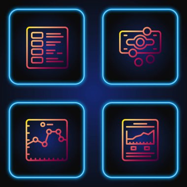 Web sitesini büyüme grafiği, tarayıcı, iş finans raporu ve para destesi ile ayarla. Renk simgeleri. Vektör.