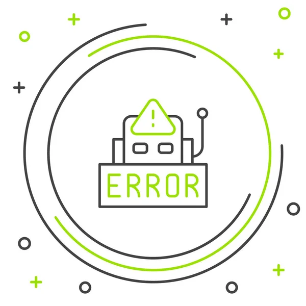Line Error Operation Program Robot Icon Isolated White Background Broken — Stock Vector