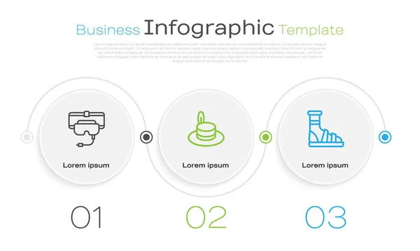 Virtual Reality Brille Herrenmütze Und Hausschuhe Mit Socken Geschäftsinfografische Vorlage — Stockvektor