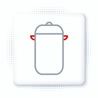 Çizgi Pişirme ikonu beyaz arkaplanda izole edildi. Haşlama ya da güveç besin sembolü. Renkli taslak konsepti. Vektör.