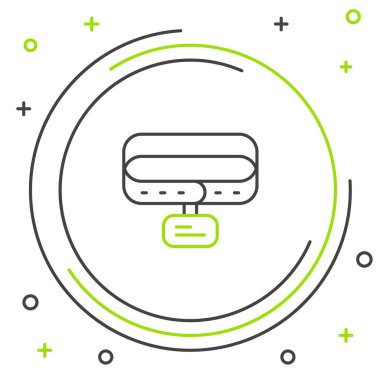 Beyaz arkaplanda isim etiketi simgesi olan satır yakası. Evcil hayvanlar için basit malzemeler. Kedi köpek bakımı. Evcil hayvan zincirleri. Renkli taslak konsepti. Vektör.