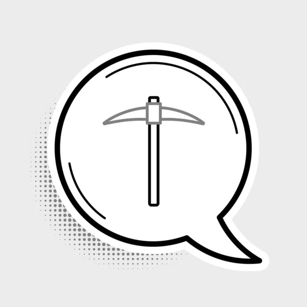 Icono Line Pickaxe Aislado Sobre Fondo Gris Tecnología Cadena Bloques — Vector de stock