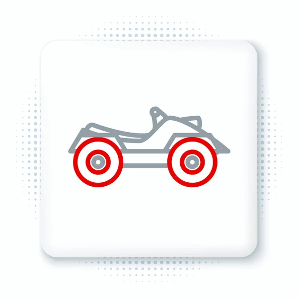 Лінія All Terrain Vehicle Або Ікона Мотоцикла Atv Ізольована Білому — стоковий вектор