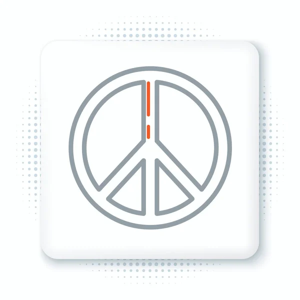 Line Peace Icon Isolated White Background Hippie Symbol Peace Colorful — Stock Vector