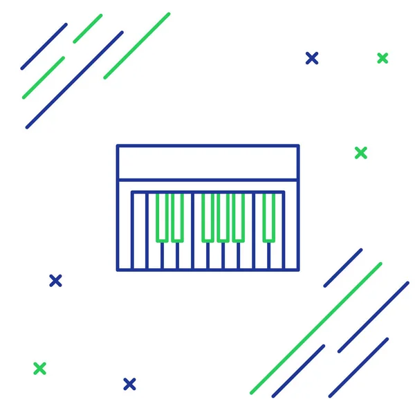 Linia Muzyka Syntezator Ikona Izolowane Białym Tle Elektroniczne Pianino Kolorowy — Wektor stockowy