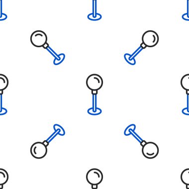 Line Push simgesi beyaz arkaplanda izole edilmiş pürüzsüz desen. Raptiye işareti. Renkli taslak konsepti. Vektör.