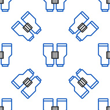 Dürbün çizgisi simgesi beyaz arkaplandaki kusursuz deseni izole etti. Yazılım işareti bul. Casus ekipman sembolü. Renkli taslak konsepti. Vektör.