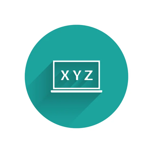 Белая Система Xyz Coordinate Иконке Шалфея Изолирована Длинной Тенью Ось — стоковый вектор