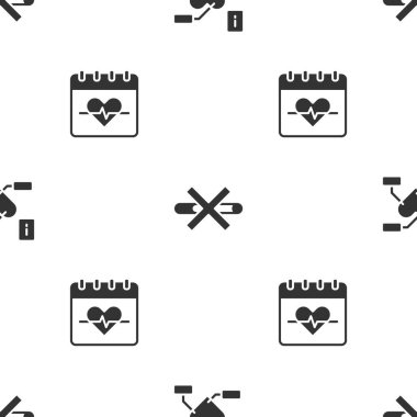 Sağlıklı kalbe dikkat edin, sigara ve kalp atış hızı kusursuz. Vektör.