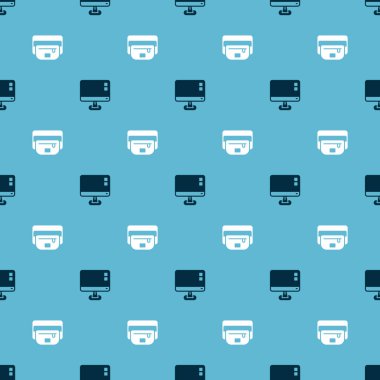 Bilgisayar monitörü ekranını ve muz torbasını pürüzsüz desene ayarlayın. Vektör.