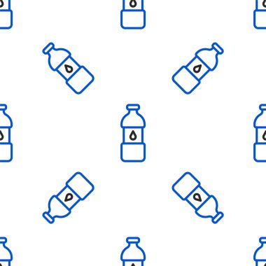 Su ikonu çizgisi beyaz arka planda izole edilmiş. Soda su içme tabelası. Renkli taslak konsepti. Vektör.