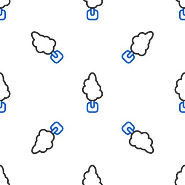 Çizgi Ağacı simgesi beyaz arkaplanda izole edilmiş kusursuz desen. Orman sembolü. Renkli taslak konsepti. Vektör.