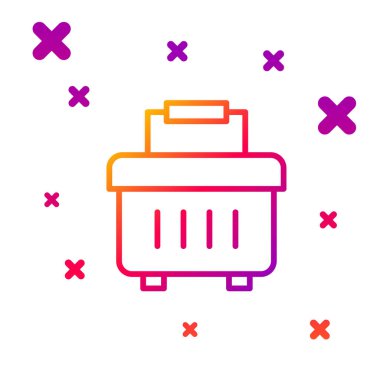 Beyaz arkaplanda renk çizgisi araç kutusu simgesi izole edildi. Alet kutusu tabelası. Kademeli rastgele dinamik şekiller. Vektör.