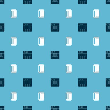 Müzik sentezleyicisini ve birayı kusursuz bir şekilde ayarla. Vektör.