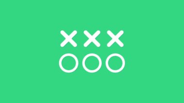 Beyaz Planlama strateji konsepti ikonu yeşil arka planda izole edildi. Futbol ya da Amerikan futbolu kupası formasyonu ve taktiği. 4K Video hareketli grafik canlandırması