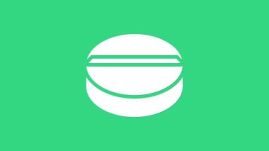 Yeşil arka planda beyaz ilaç veya tablet ikonu var. Kapsül hapı ve uyuşturucu işareti. Eczane tasarımı. 4K Video hareketli grafik canlandırması