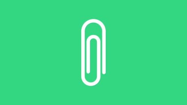 Yeşil arkaplanda beyaz ataç simgesi izole edildi. 4K Video hareketli grafik canlandırması