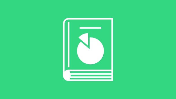 Icona manuale utente bianco isolato su sfondo verde. Guida per l'utente. Segno di istruzione. Leggere prima dell'uso. Animazione grafica 4K Video motion — Video Stock