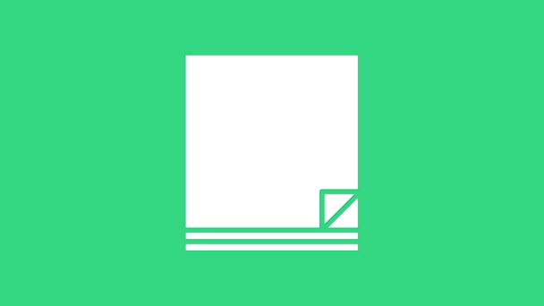 Icono de documento de archivo blanco aislado sobre fondo verde. Icono de lista de verificación. Concepto de negocio. Animación gráfica de vídeo 4K — Vídeos de Stock