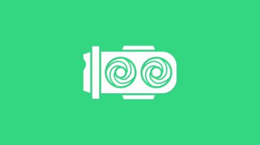 Beyaz Madencilik ikonu yeşil arka planda izole edilmiş. Kripto para madenciliği, engelleme teknolojisi, dijital para piyasası, kripto para cüzdanı. 4K Video hareketli grafik canlandırması