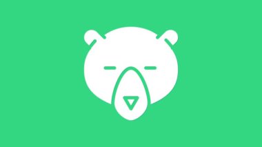 Beyaz Ayı başlık simgesi yeşil arkaplanda izole edildi. 4K Video hareketli grafik canlandırması