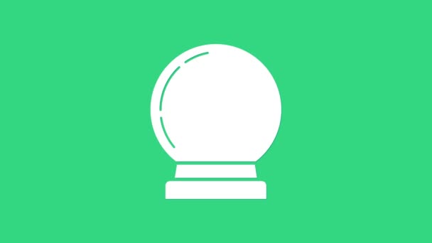 White Magic Ball Symbol isoliert auf grünem Hintergrund. Kristallkugel. 4K Video Motion Grafik Animation — Stockvideo
