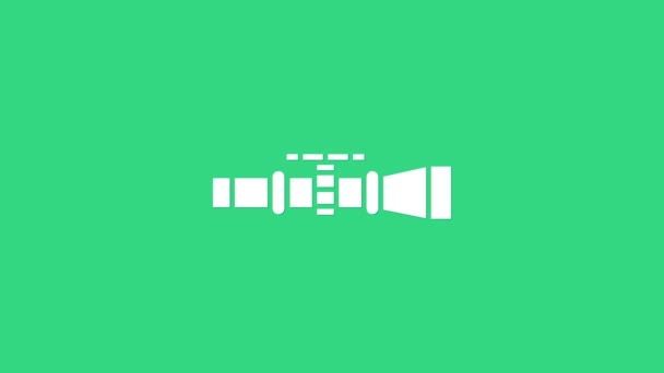 Λευκή οπτική εικόνα σκοπευτή απομονωμένη σε πράσινο φόντο. Διασταυρώσεις σκοπευτών. 4K Γραφική κίνηση κίνησης βίντεο — Αρχείο Βίντεο