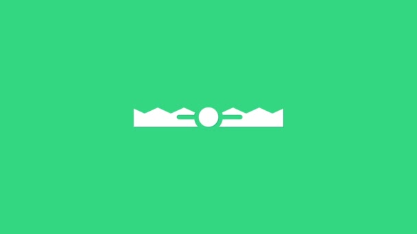 White Trap lovecká ikona izolované na zeleném pozadí. Grafická animace pohybu videa 4K — Stock video
