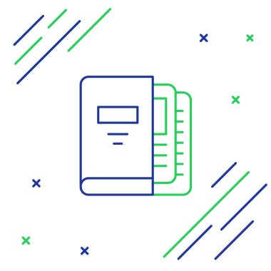 Beyaz arkaplanda dosya ve belge simgesi bulunan Satır Ofisi dizinleri izole edildi. Ofis dosyaları. Dosya arşivleme işareti. Renkli taslak konsepti. Vektör.