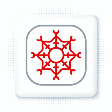 Çizgi Kar Tanesi simgesi beyaz arkaplanda izole edildi. Mutlu Noeller ve mutlu yıllar. Renkli taslak konsepti. Vektör.