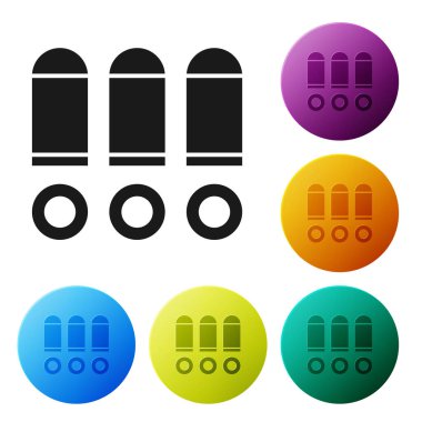 Siyah Kurşun simgesi beyaz arkaplanda izole edildi. Simgeleri renk daire düğmelerine ayarla. Vektör.