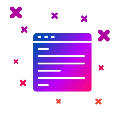 Renkli Bilgisayar arayüzü simgesi beyaz arkaplanda izole edildi. Uygulama programlama arayüzü API teknolojisi. Yazılım entegrasyonu Kademeli rastgele dinamik şekiller. Vektör.