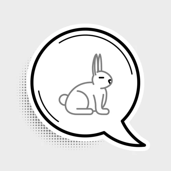 ラインウサギのアイコンは灰色の背景に隔離されます カラフルなアウトラインコンセプト ベクトル — ストックベクタ