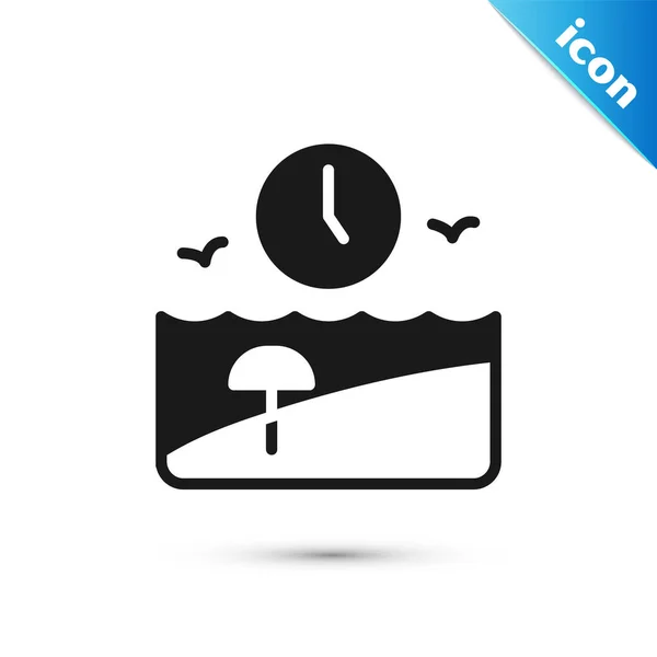 Icono Tiempo Vacaciones Gris Aislado Sobre Fondo Blanco Vector — Vector de stock