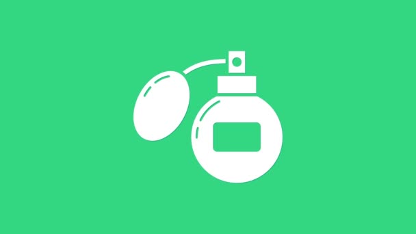 Icône Aftershave blanc isolé sur fond vert. Cologne icône de pulvérisation. Flacon de parfum masculin. Animation graphique de mouvement vidéo 4K — Video