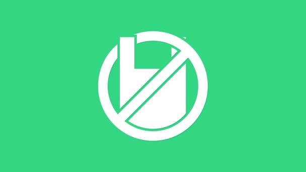 Vit Säg nej till plastpåsar affisch ikon isolerad på grön bakgrund. Förbudsskylt för cellofan och polyeten för engångsbruk. 4K Video motion grafisk animation — Stockvideo