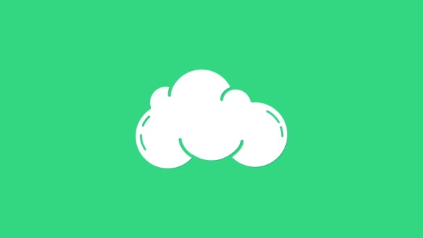 白云图标孤立在绿色背景上.4K视频运动图形动画 — 图库视频影像